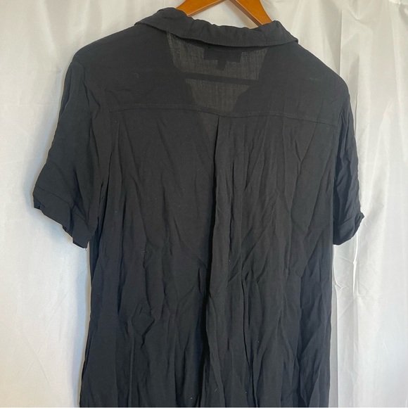 LULUS Women’s Black Button Down Mini Dress Short Sleeve Collar Size Small - Picture 7 of 8